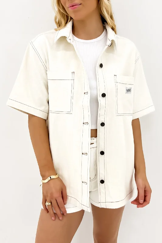 Denim Boxy Shirt Milk