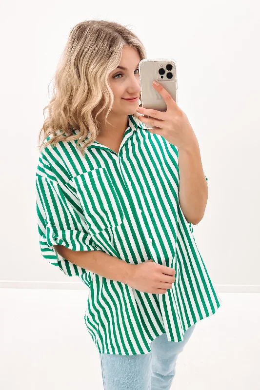 Ella Shirt Green Stripe