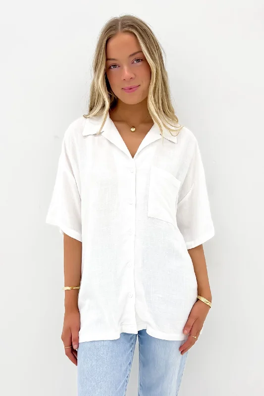 Luxe Linen Shirt Vintage White