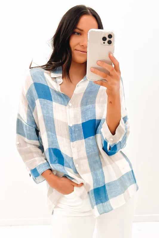 Nia Shirt Blue Check