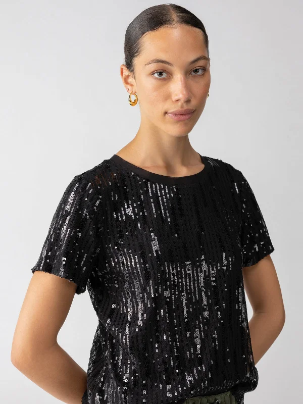 Sequin Perfect Tee Black