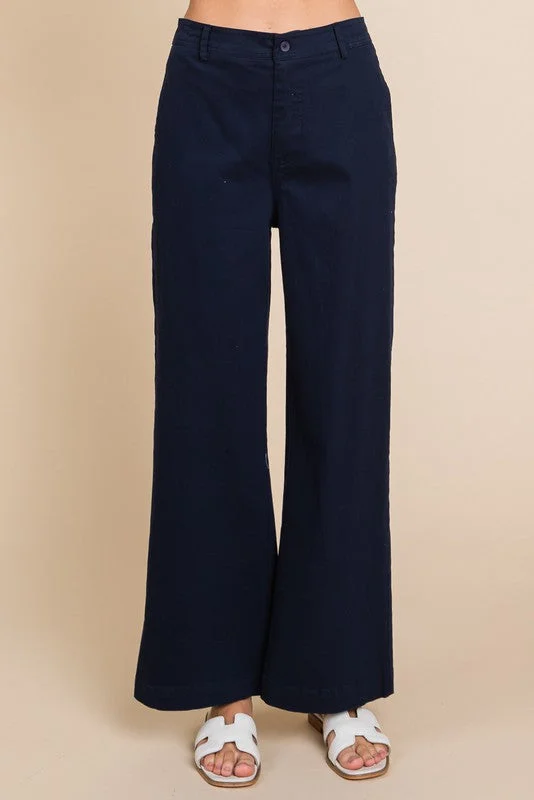 Solid Wide Flared Pants