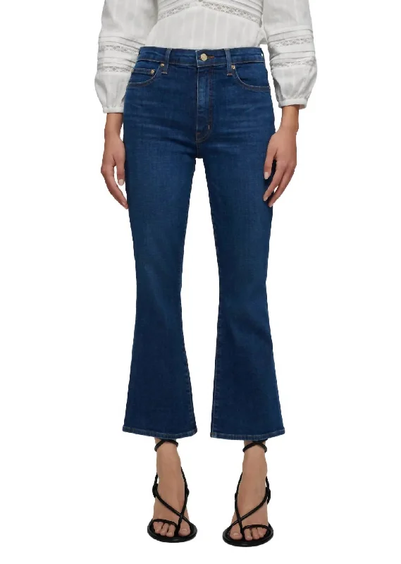 High Rise Crop Flare Jeans In Bleecker