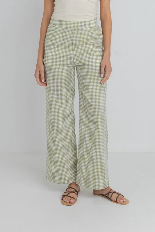 Lana Gingham Pant Green