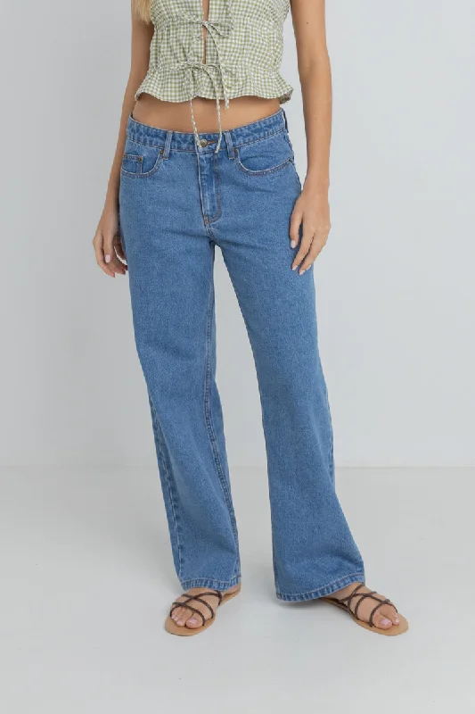 Lula Low Rise Pant Blue Wash